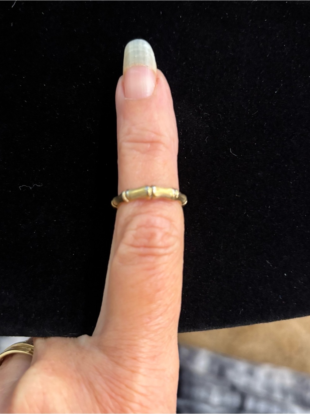 Vintage Avon Dainty Gold-Tone Bamboo Stack Ring